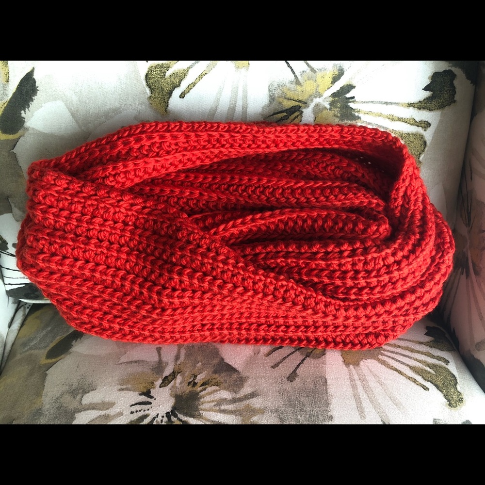 Coach Solid Red Chunky Infinity Scarf